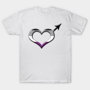 Heart-Shaped Asexual Pride Male Gender Symbol T-Shirt